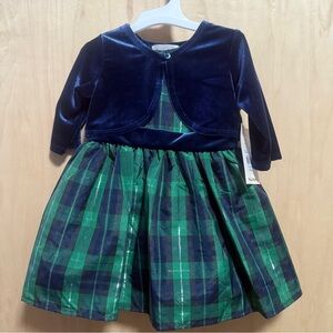 Plaid Green and Blue Kids Dress